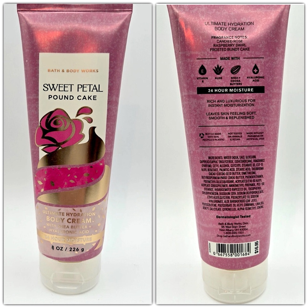 New Bath & Body Works Sweet Petal Pound Cake Body Cream